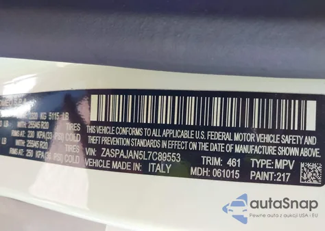 2020 Alfa Romeo Stelvio Rwd from USA, damaged, VIN ZASPAJAN5L7C89553